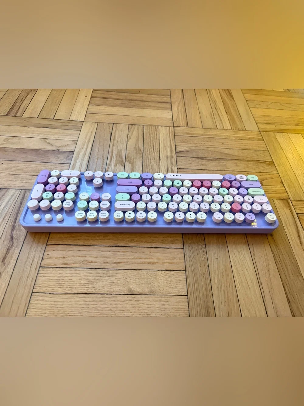 UBOTIE Viral Purple Pastel Colorful Wireless Keyboard and Mouse Windows or Mac
